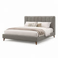 Letto matrimoniale imbottito grigio in poliestere rettangolare 160 x 200 cm