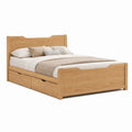 Letto matrimoniale con 3 cassetti rovere massello rettangolare 160 x 200 cm